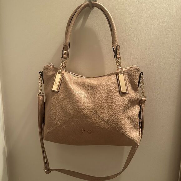 Jessica Simpson Kealey satchel in tan color. - Picture 1 of 9